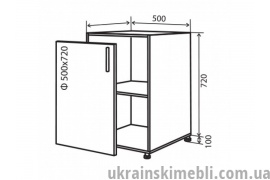 Н5 Тумба 1Д 50 (Кухня Колор Міх Люкс)